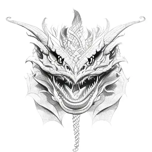 Rose And Vines Dragon Raven