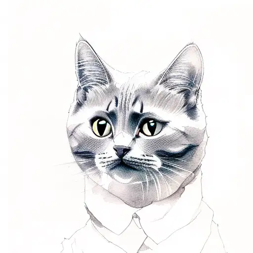 Cat And Watercolour