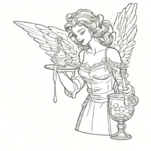 Angel Bartending Shaker Pouring
