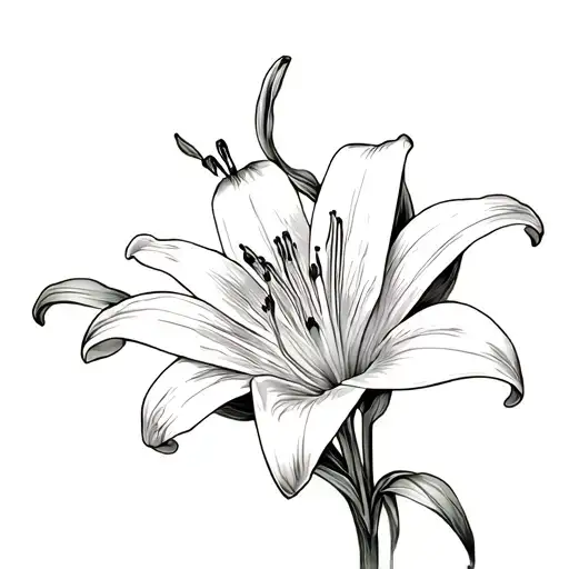 White Lily With Long Petals