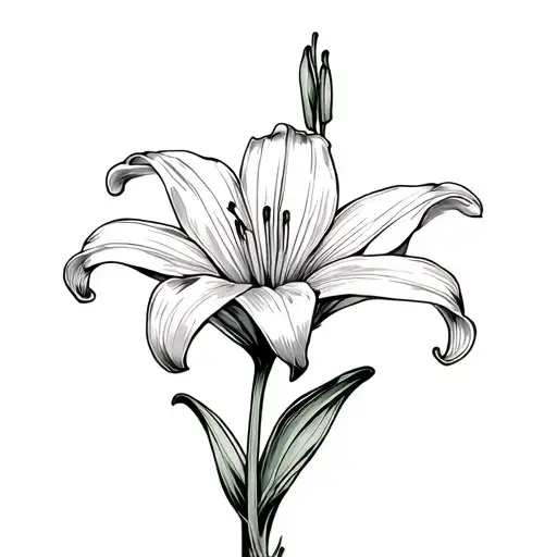 White Lily With Long Stem Wrapped