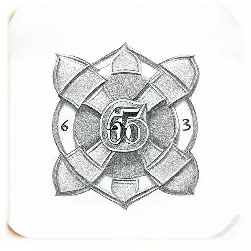 Firefighter Maltese Cross With The Number 65 Built Into It