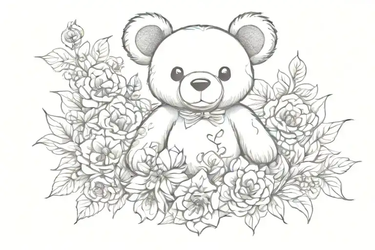 Floral Teddy Text