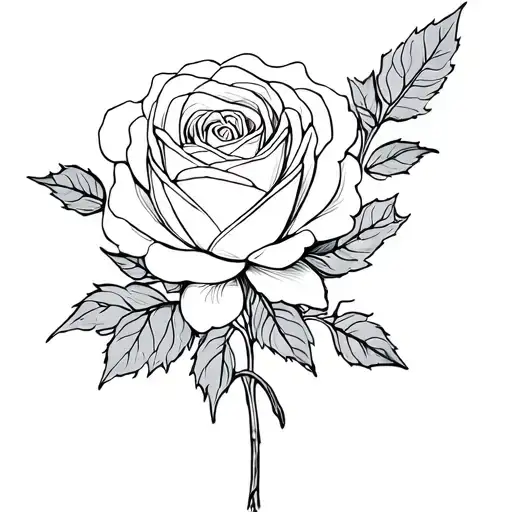 Rose Et Lys Flower Large Black Leaves