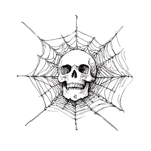 Skull And Webs Surrounding