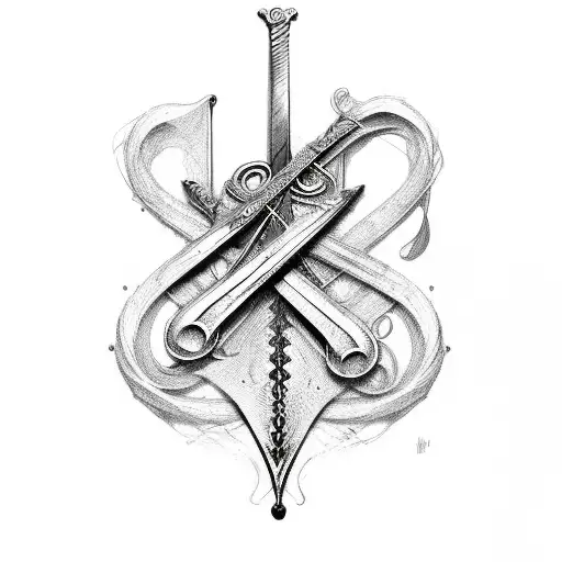 Sword Wrapped In Music Notes