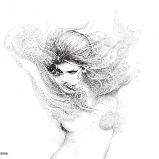 A Stunningly Beautiful Woman With A Hair Of Fire Tattoo