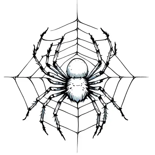 Cute Spider With Web