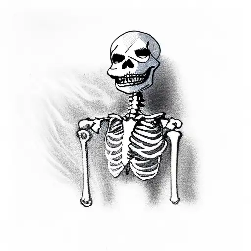 Smoking Skeleton On A Couch