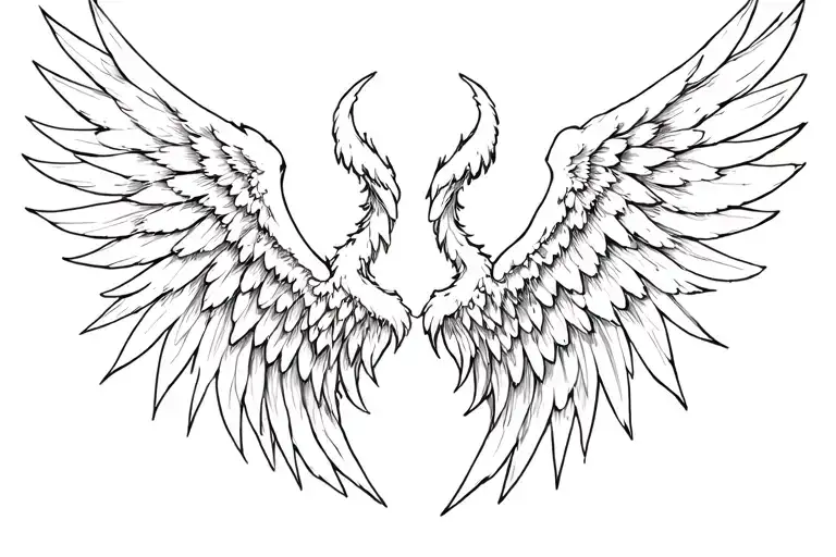 Angel Half Demon Wings