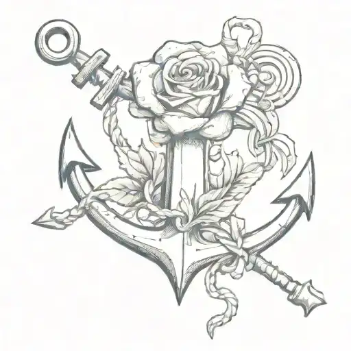 Anchor That Symbolize Your Love It Should Ahve A Single Rose And Single Heart Not Aquatic Refernce