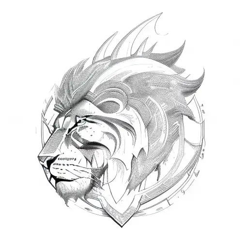 Warrior And Lion And World Map