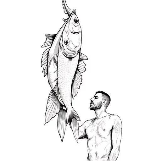 A Man Holding Up A Fish
