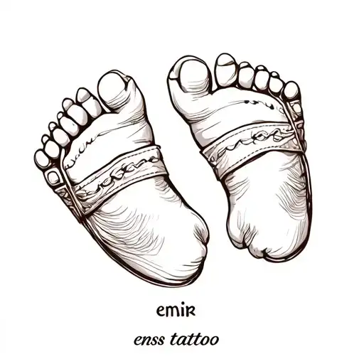A Pair Of Baby Feet With Name Essence And Emir