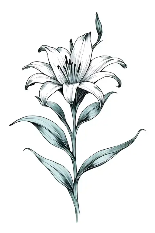 Fine Line Lily Spine No Leaves Simple