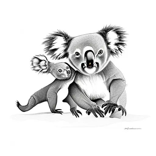Mum And Baby Koala