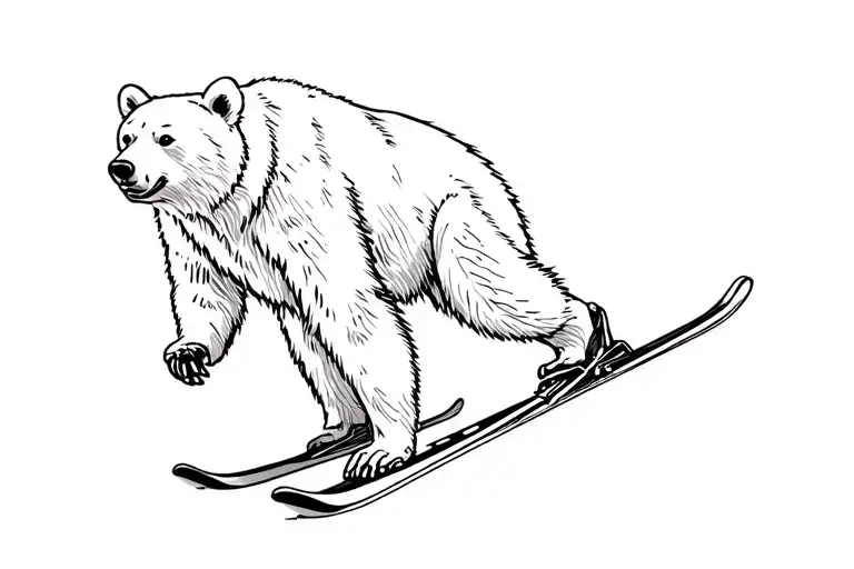 Bear On Skis