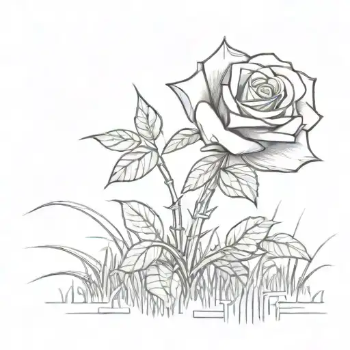 Minecraft Rose On A Grass Block