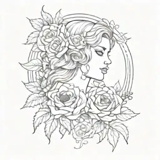 Virgo Zodiac Sign With Roses And Sunflowers