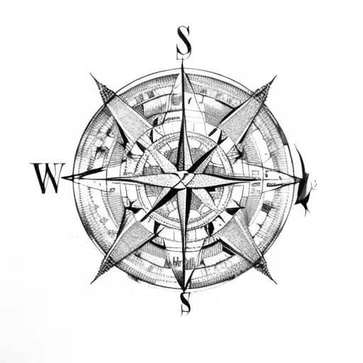 Compass On A Frayed Map Of The World