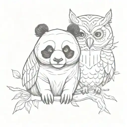 Panda And Owl
