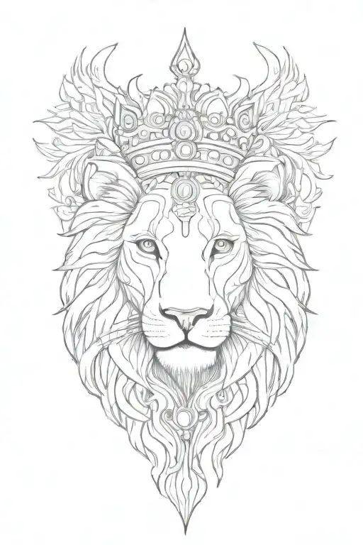 Lion With Crown And Buddha