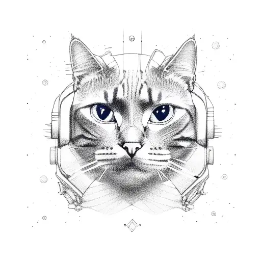 Space Outline Of Cat