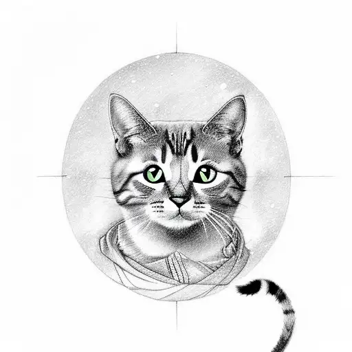 I Want An Outline Of A Cat In Animation Form But The Outline Is Galaxy Themed