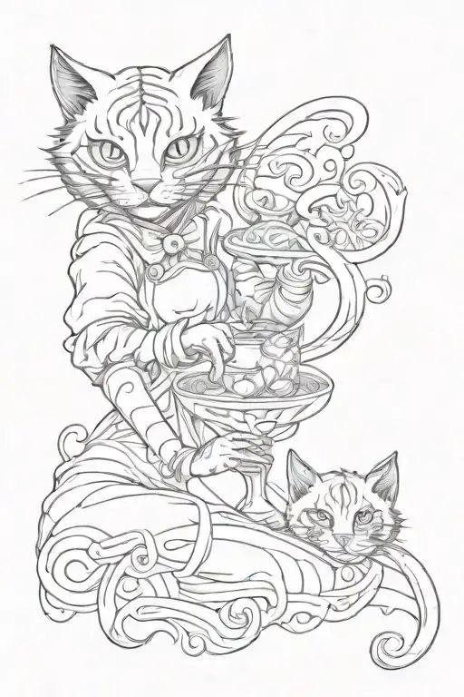 Alice And Cheshire Cat Upper Arm Sleeve