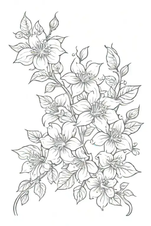 Simple Blooming Flowers On Vine