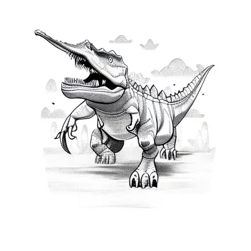 Dinosaur Riding A Scooter