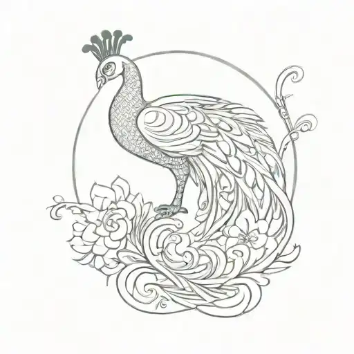 Simple Peacock Outline