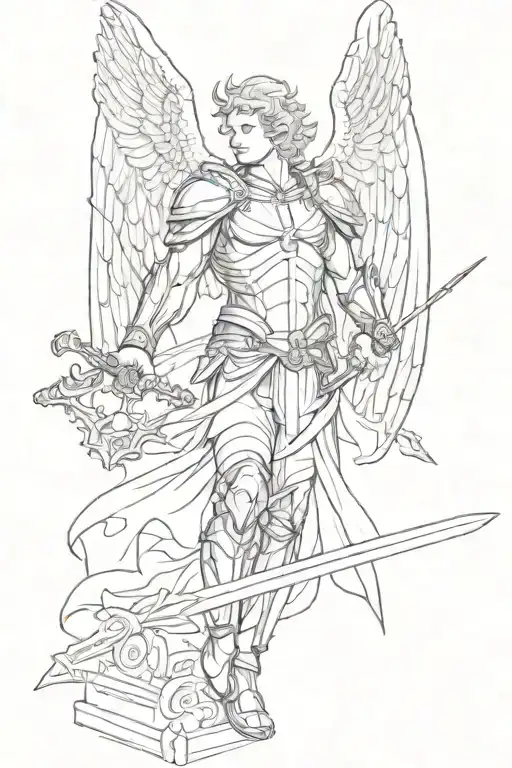 Archangel Michael Holding Sword