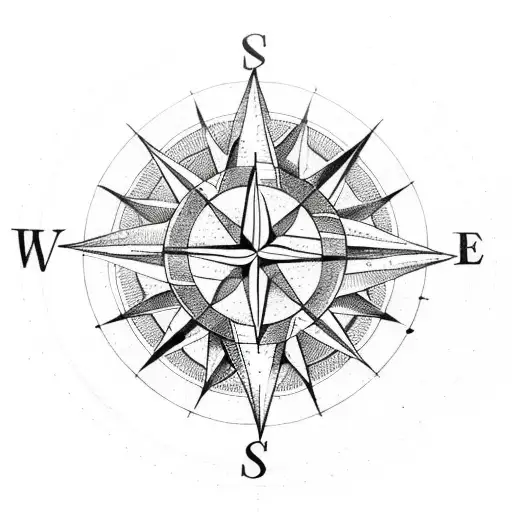 A Wind Rose Compass With Flowers And Butterflies