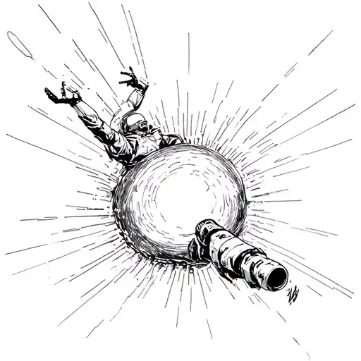 Intersteller Black Hole Space Man Falling Through It