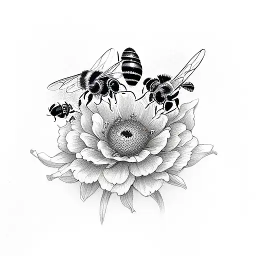 Floral Sleeve With Bees