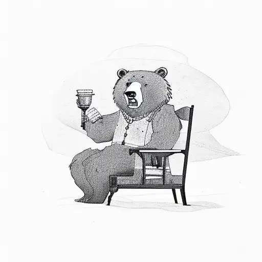 Papa Bear Sitting In An Armchair