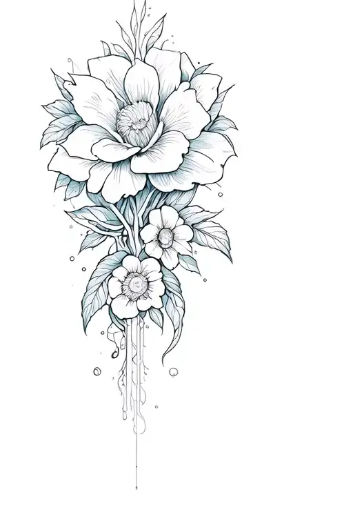 Star Wars Inverted Floral Tattoo Design