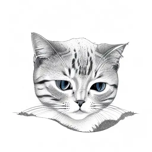 Minimalistic Sad Cat