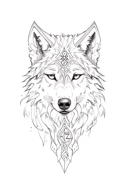 Wolf Viking Runes Elsa Ines