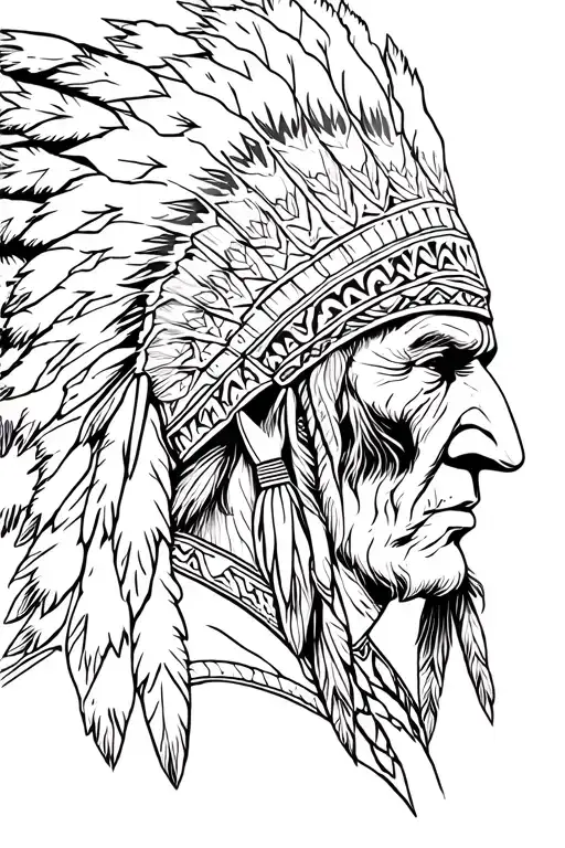 Indian Chief Headress Facing East