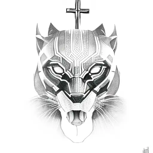 Black Panther On Cross