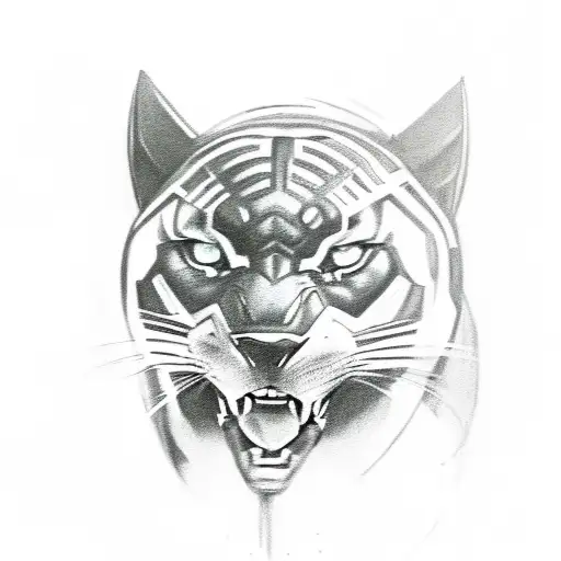 Black Panther Clibing On Cross