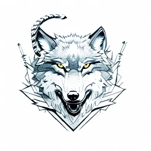 Wolf Head With A Sheep Head On It