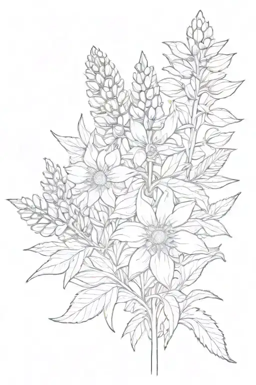 Lupine And Sunflower