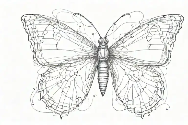 Butterfly And Line