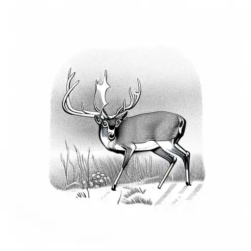 Whitetail Deer In Habitat