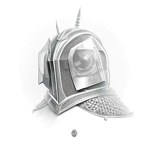 Knight Whit Arrow Treu His Visor