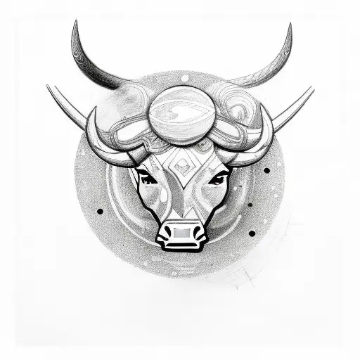 A Sketch-style Representation Of The Universe With A Taurus Bull And Taurus Field