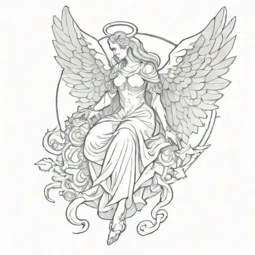 Cybersigilism With Angel Statue